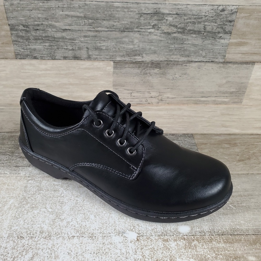 Eastland Pandora Womens Oxford Sz 8 W Black Leather Comfort Lace Up Round Toe